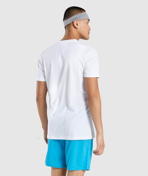 Panske Tricka Gymshark Arrival Graphic Biele | SQ5297481